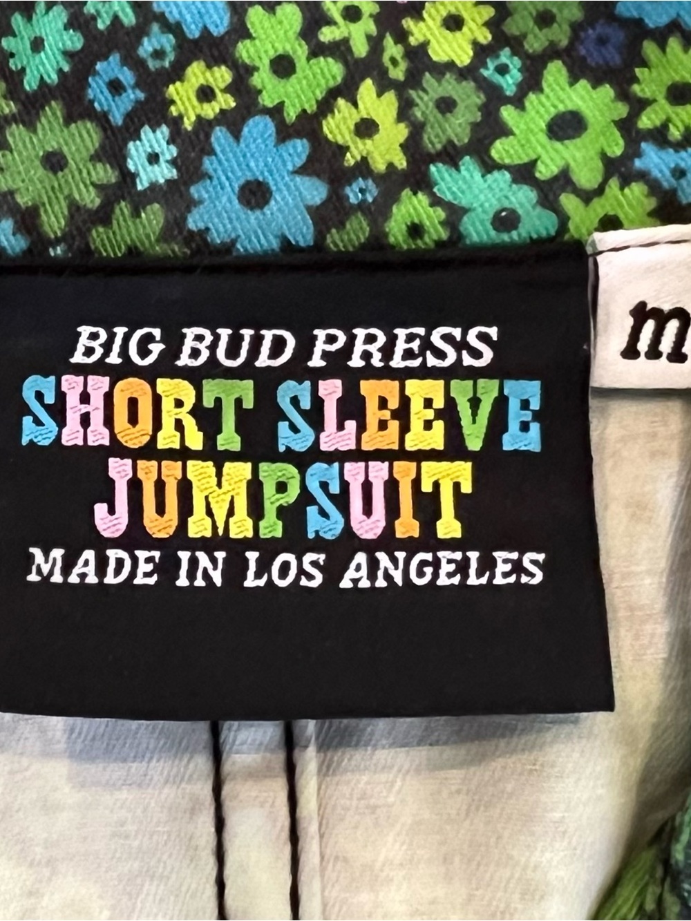 Big Bud Press Moss Blossom Short Sleeve Jumpsuit Size M - Picture 3 of 8